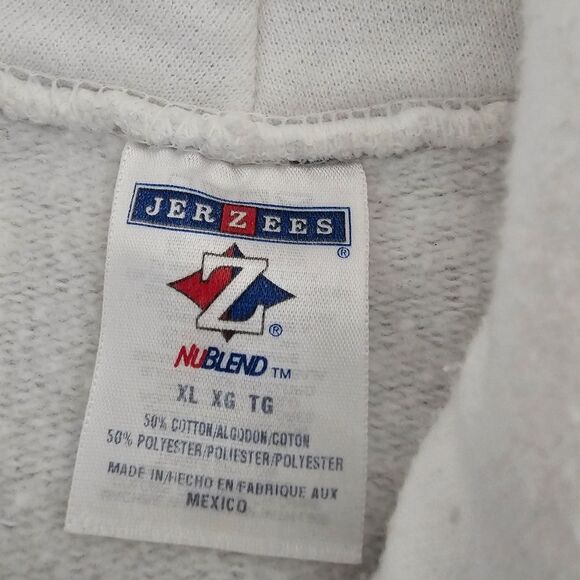 Vintage 2010 Deadmau5 Hoodie XL White Jerzees NuBlend DJ EDM Graphic Sweatshirt - Picture 5 of 7